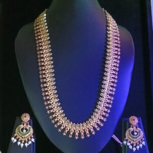 necklace & earring set for women – pearl beaded choker necklace