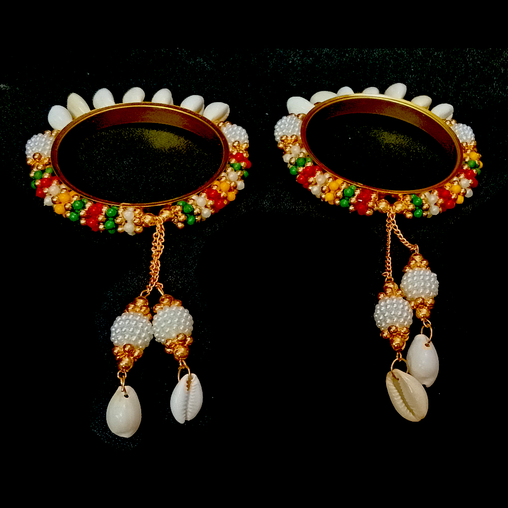 traditional multicolor beaded charm bangles for women multicolor pearl & shell dangle ethnic bangle traditional multicolor beaded charm bangles for women multicolor pearl & shell dangle ethnic bangle