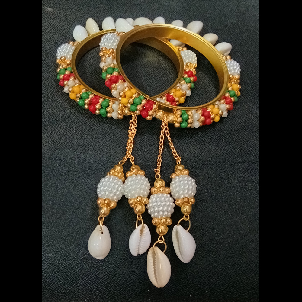 traditional multicolor beaded charm bangles for women multicolor pearl & shell dangle ethnic bangle traditional multicolor beaded charm bangles for women multicolor pearl & shell dangle ethnic bangle