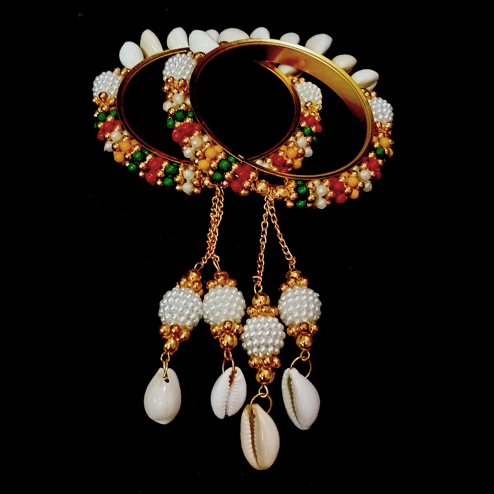 traditional multicolor beaded charm bangles for women multicolor pearl & shell dangle ethnic bangle traditional multicolor beaded charm bangles for women multicolor pearl & shell dangle ethnic bangle