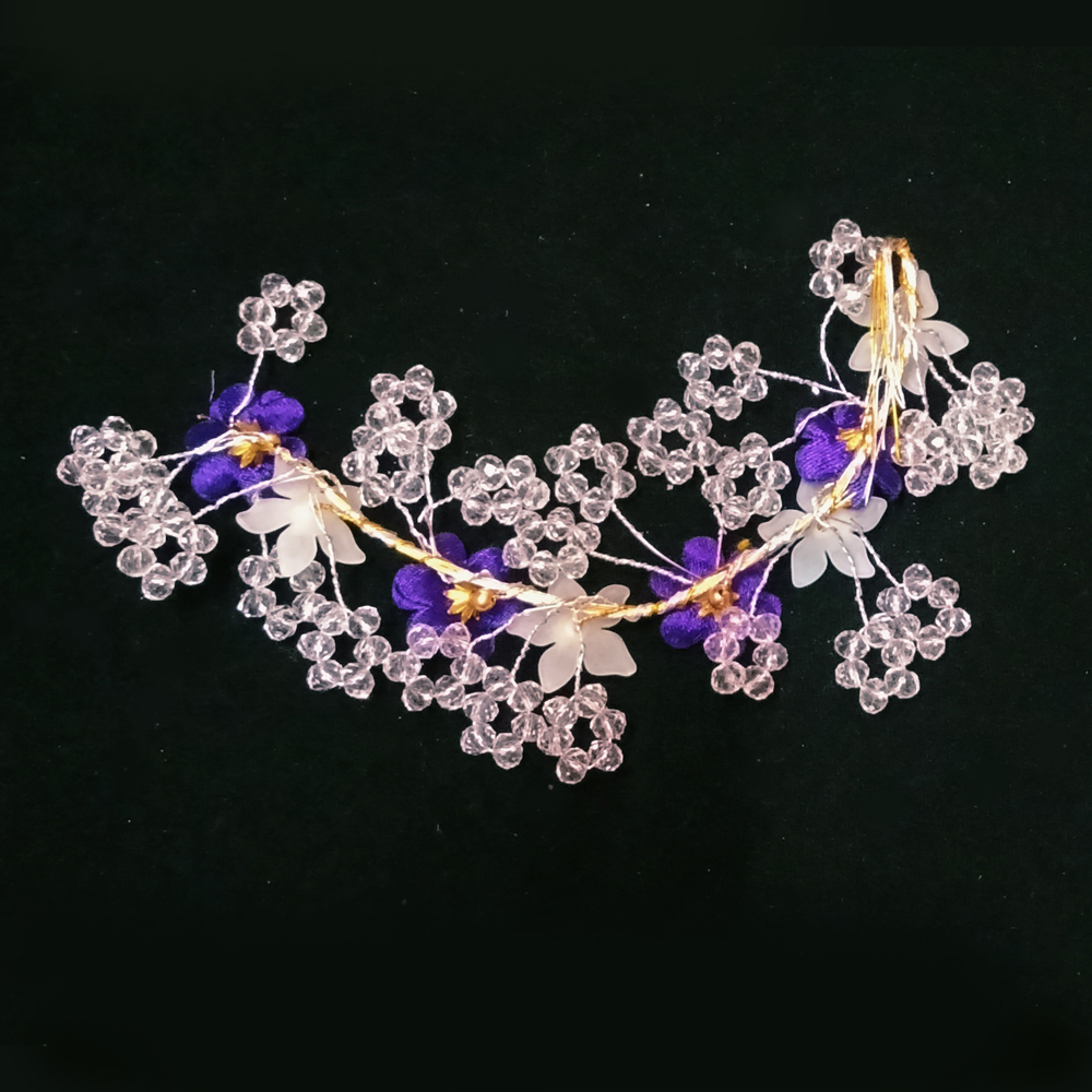 purple & white floral crystal hair vine – handmade bridal hair accessory purple & white floral crystal hair vine – handmade bridal hair accessory