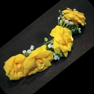 yellow floral crystal hair vine – handmade bridal hair accessory
