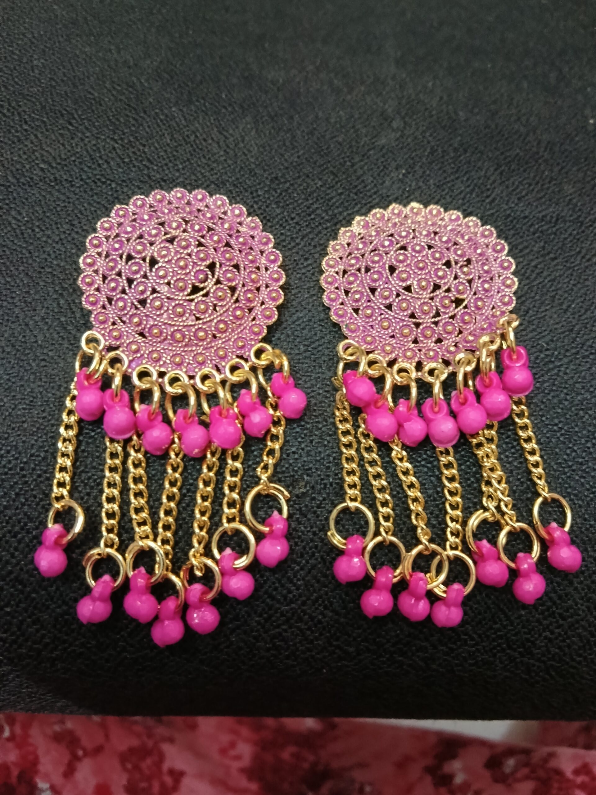 pink traditional tassel earrings for women pink traditional tassel earrings for women