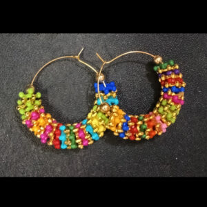 beautiful multicoor earrings with bead work