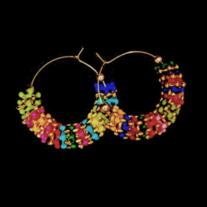 beautiful multicoor earrings with bead work