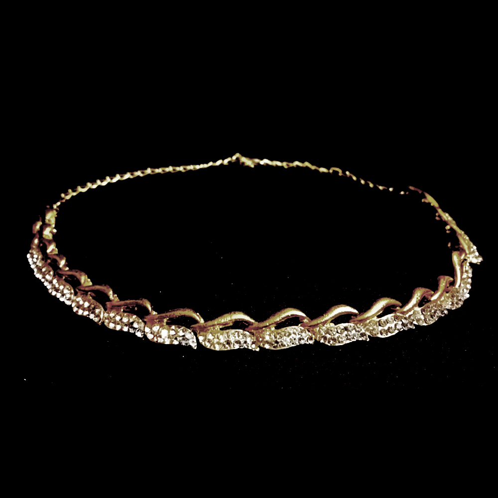 elegant gold tone crystal link necklace for women – designer artificial jewellery elegant gold tone crystal link necklace for women – designer artificial jewellery