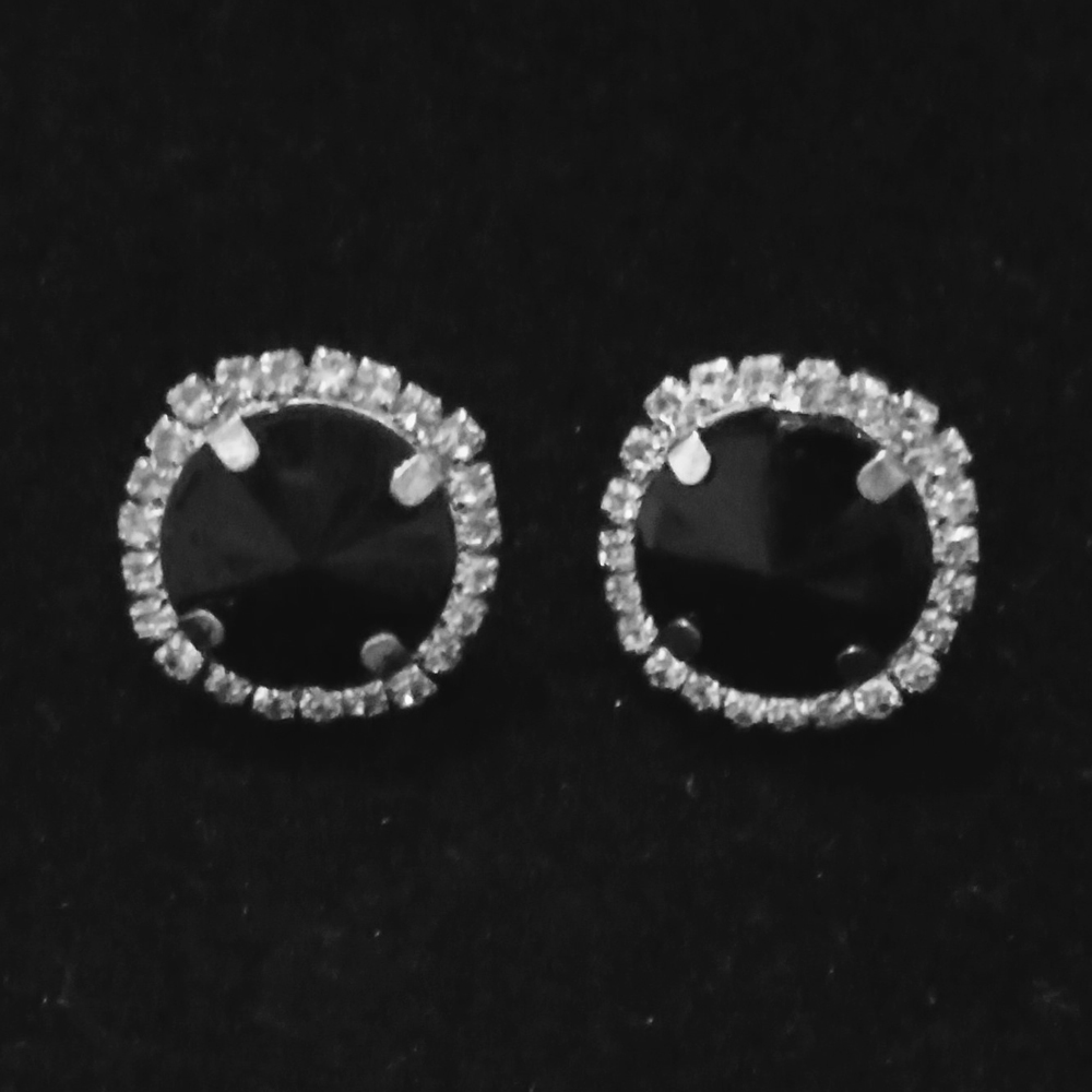 black diamond artificial stud earrings for women black diamond artificial stud earrings for women