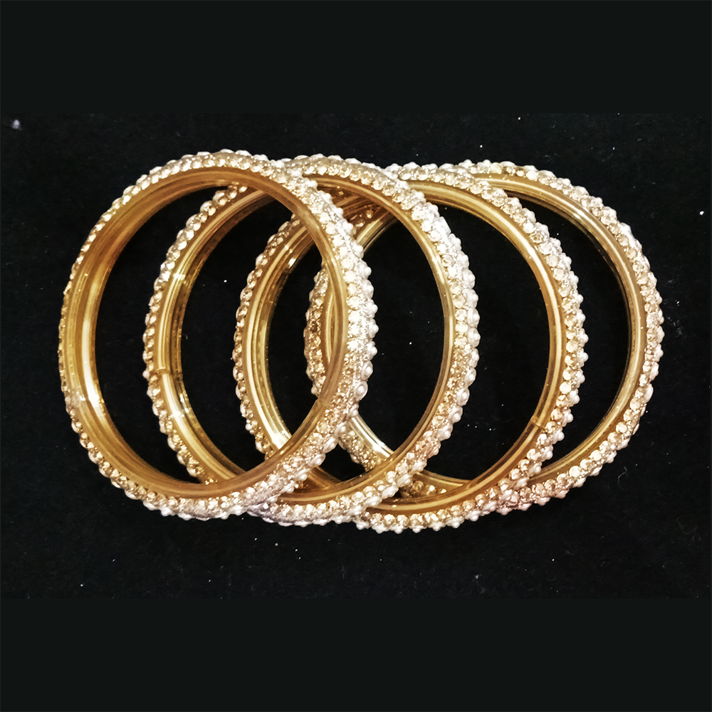 classic pearl & golden plastic bangle set for women | elegant traditional bangles classic pearl & golden plastic bangle set for women | elegant traditional bangles