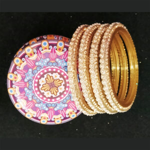 New Arrival classic pearl & golden plastic bangle set for women | elegant traditional bangles