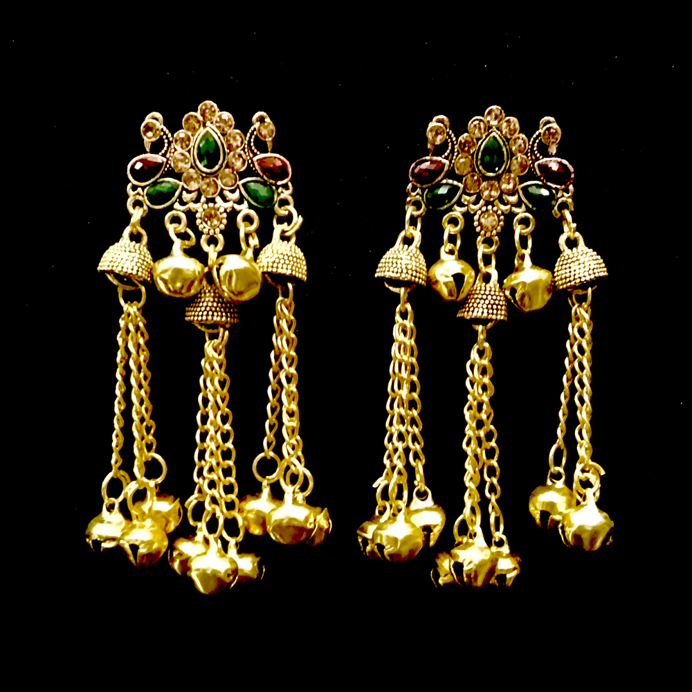 women's traditional antique gold finish jhumka dangler earrings women's traditional antique gold finish jhumka dangler earrings