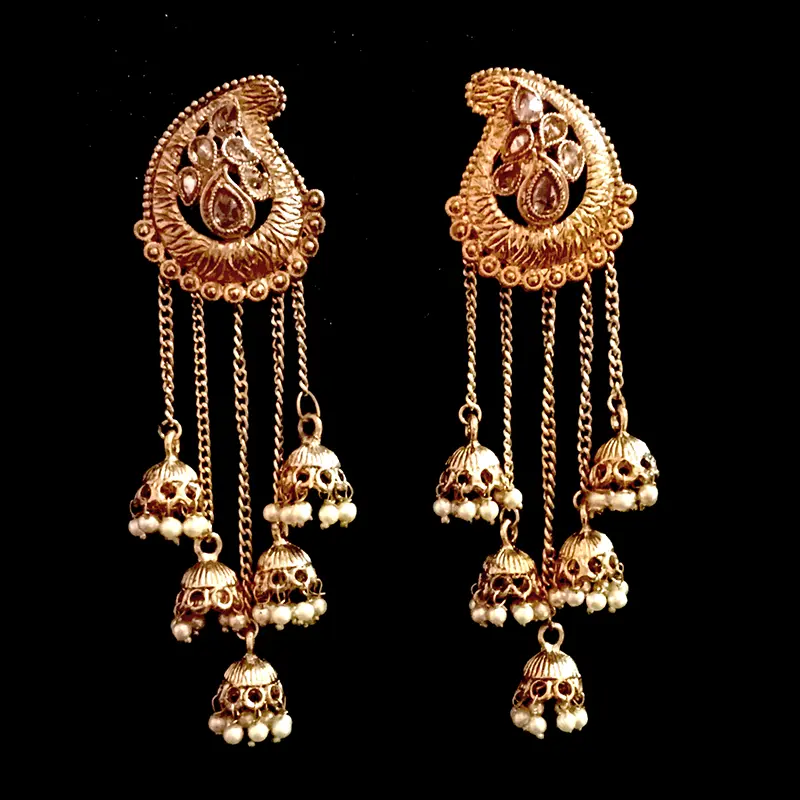 traditional kashmiri style jhumka earrings gold plated imitation jewellery traditional kashmiri style jhumka earrings gold plated imitation jewellery