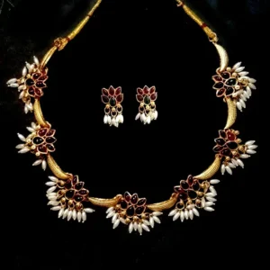 New Arrival artificial floral necklace & earrings set – multicolour traditional jewellery