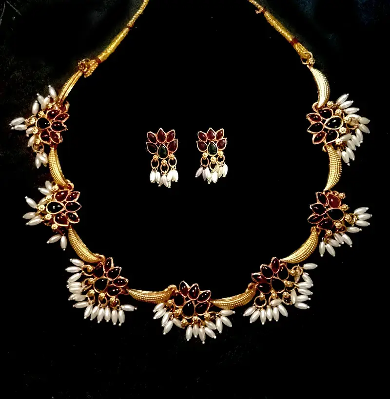 artificial floral necklace & earrings set – multicolour traditional jewellery artificial floral necklace & earrings set – multicolour traditional jewellery